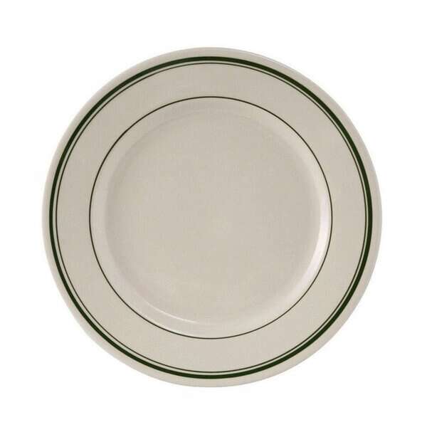Yanco YN-GB-9 9.75-Inch Green Band China Plate, 24/CS
