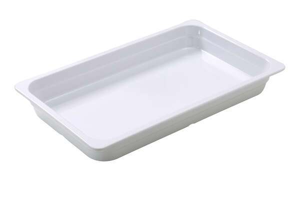 Yanco GN-120 5.5L GN Pan 20.87x 12.8x 2.56-Inch Rectangular White Melamine 1/1 Pan, 3/CS