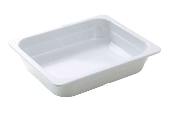 Yanco GN-212 2.3L GN Pan 12.8x 10.43x 2.56 Rectangular White Melamine 1/2 Pan, 6/CS