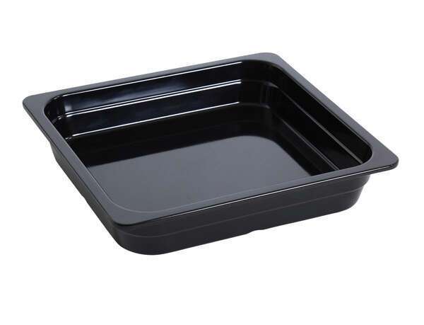 Yanco GN-313BK 13.94x 12.8x 2.56-Inch GN Pan Rectangular Black Melamine 2/3 Pan, 6/CS