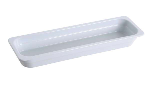Yanco GN-420 20.87x 6.38x 2.56-Inch GN Pan Rectangular White Melamine 2/4 Pan, 3/CS