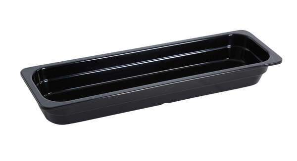 Yanco GN-420BK 20.87x 6.38x 2.56-Inch GN Pan Rectangular Black Melamine 2/4 Pan, 3/CS