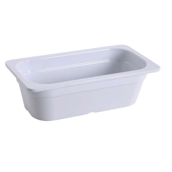 Yanco GN-513 2.3L GN Pan 12.8x 6.93x 3.94-Inch Rectangular White Melamine 1/3 Pan, 6/CS