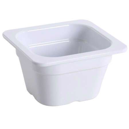 Yanco GN-707 0.9L GN Pan 6.93x 6.38-Inch 3.94-Inch Rectangular White Melamine 1/6 Pan, 6/CS