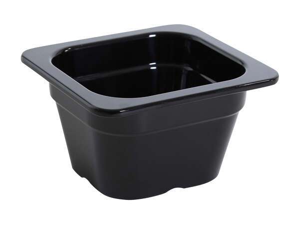 Yanco GN-707BK 0.9L GN Pan 6.93x 6.38-Inch 3.94-Inch Rectangular Black Melamine 1/6 Pan, 6/CS