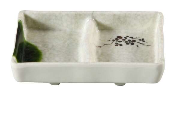 Yanco HO-4031 5x3.5-Inch Honda Melamine Japanese Style Double Divided Sauce Dish, 48/CS