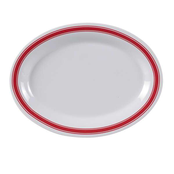 Yanco HS-212 12x9-Inch Houston Melamine Oval White Platter, DZ
