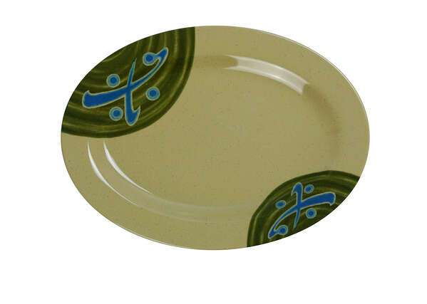 Yanco JP-2009 9x3.25-Inch Japanese Melamine Oval Plate, 24/CS