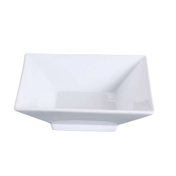 Yanco LK-407 12 Oz 7.25-Inch Lion King Porcelain Square Super White Dish With Foot, 24/CS