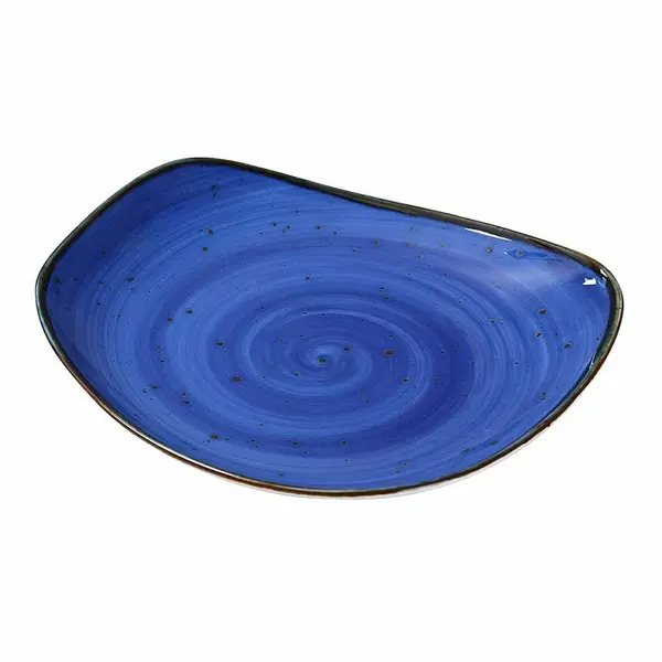 Yanco LY-109BU 8.75x1.375-Inch Lyon Blue Porcelain Round Blue Plate, 24/CS