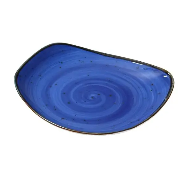 Yanco LY-110BU 10.5x1.625-Inch Lyon Blue Porcelain Round Blue Plate, DZ