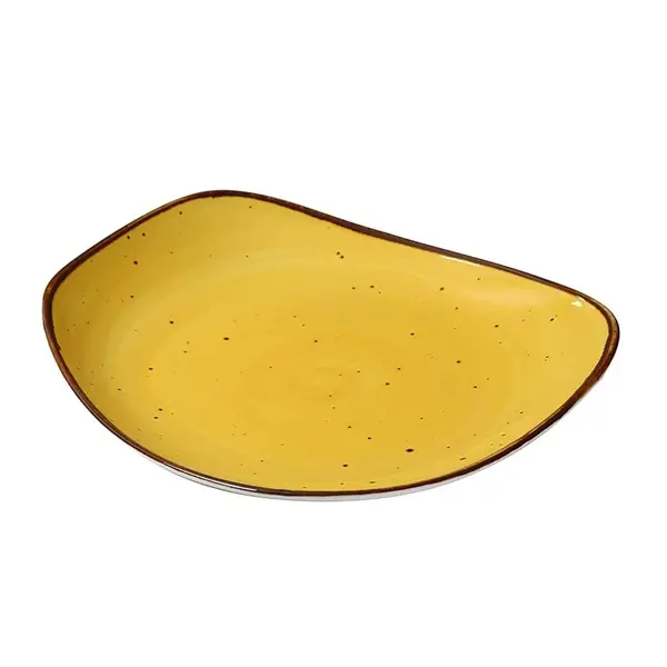 Yanco LY-110YL 10.5x1.625-Inch Lyon Yellow Porcelain Round Yellow Plate, DZ