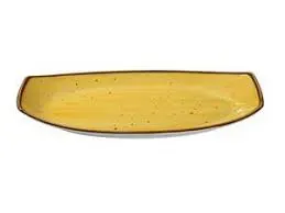 Yanco LY-215YL 15x8.5x1.625-Inch Lyon Yellow Porcelain Rectangular Yellow Plate, DZ