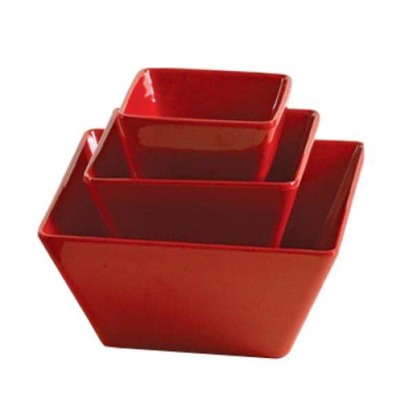 Yanco ME-404 10 Oz Mexico Melamine Square Red Bowl, 72/CS