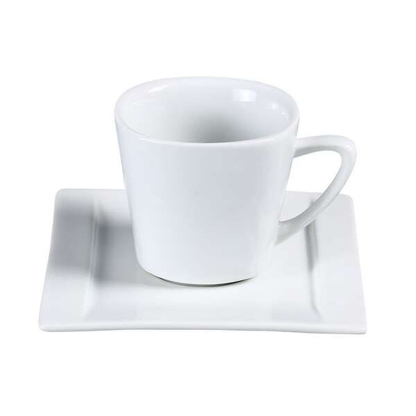 Yanco ML-002 5.5-Inch Mainland Porcelain Square White Saucer, 36/CS