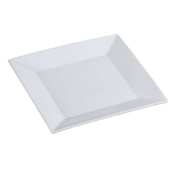 Yanco ML-108 8-Inch Mainland Porcelain Square White Plate, 36/CS