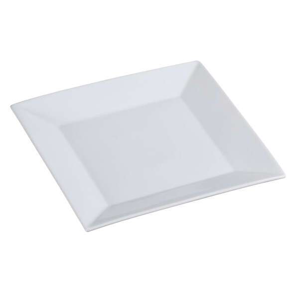 Yanco ML-109 9-Inch Mainland Porcelain Square White Plate, 24/CS