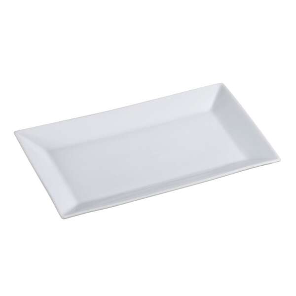 Yanco ML-216 16x9.5-Inch Mainland Porcelain Rectangular White Plate, 6/CS