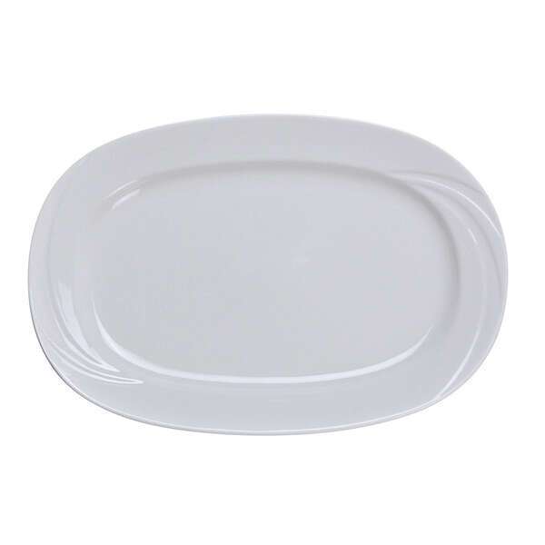 Yanco MM-93 11.75x8.5-Inch Miami Porcelain Rectangular White Platter, DZ