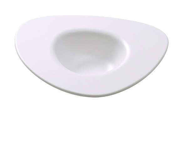 Yanco MO-412 12 Oz Moderne Melamine White Triangle Deep Dessert Plate, DZ