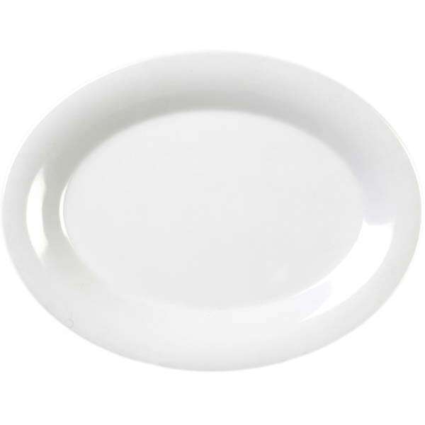 Yanco MS-209WT 9.5x7.25-Inch Milestone Melamine Oval White Platter, 24/CS