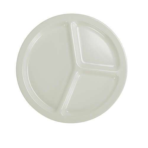Yanco MS-710IV 10-Inch Milestone Melamine Round Ivory 3-Compartment Plate, 24/CS
