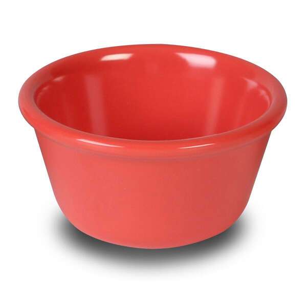 Yanco NC-538RD 4 Oz Milestone Melamine Smooth Orange Red Ramekin, 72/CS