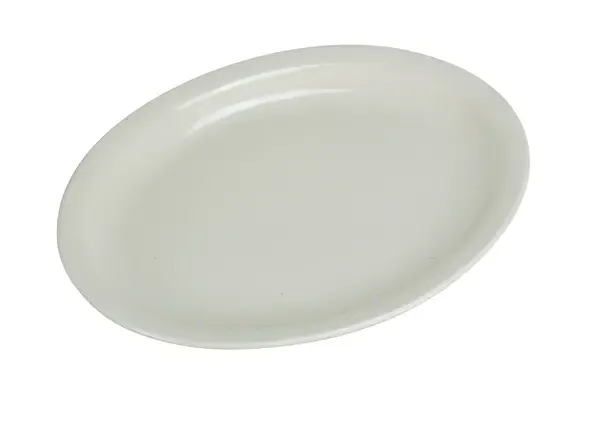 Yanco NR-41 8.625x6.25-Inch Normandy Melamine Round American White Platter With Narrow Rim, 24/CS