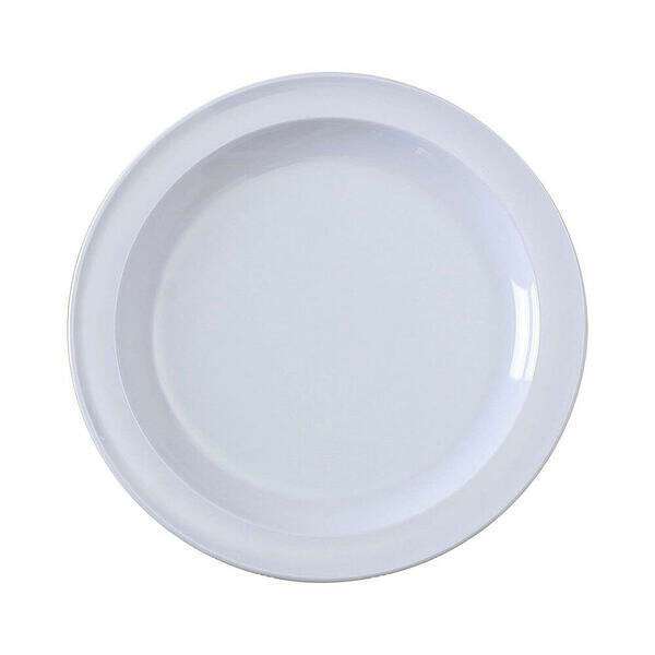 Yanco NS-108W 8-Inch Nessico Melamine Round White Dinner Plate, 48/CS
