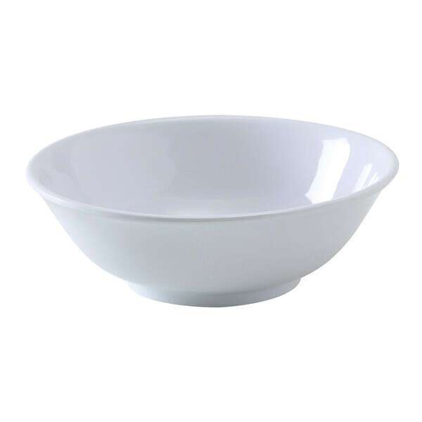 Yanco NS-5060W 22 Oz 6.875x2.25-Inch Nessico Melamine Deep Round White Rimless Bowl, 24/CS