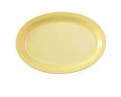 Yanco NS-512Y 12x6.75-Inch Nessico Melamine Oval Yellow Platter With Narrow Rim, 24/CS