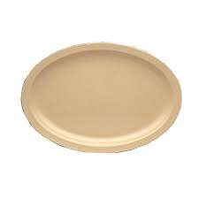 Yanco NS-513T 13x8.5-Inch Nessico Melamine Oval Tan Platter With Narrow Rim, DZ
