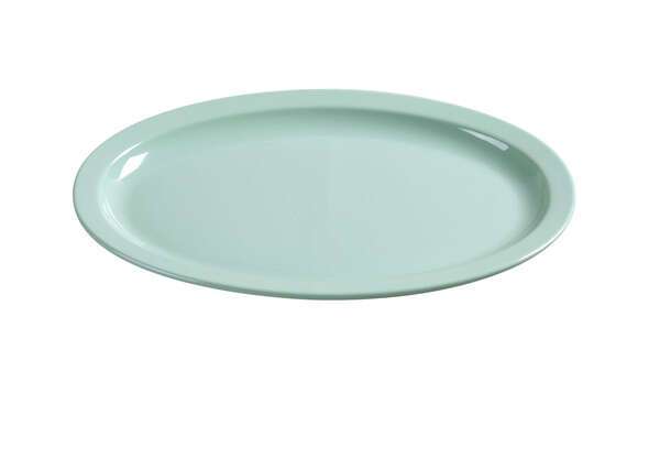 Yanco NS-515G 13.25x9.5-Inch Nessico Melamine Oval Green Platter With Narrow Rim, DZ