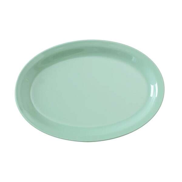Yanco NS-516G 15.5x10.75-Inch Nessico Melamine Oval Green Platter With Narrow Rim, DZ