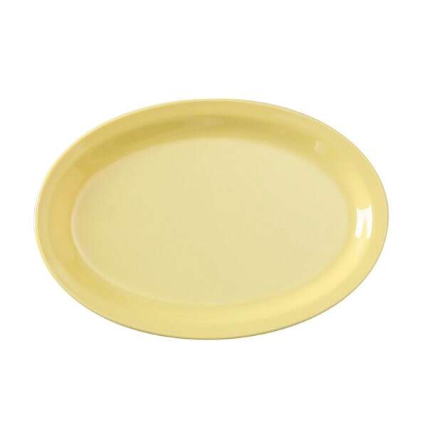 Yanco NS-516Y 15.5x10.75-Inch Nessico Melamine Oval Yellow Platter With Narrow Rim, DZ
