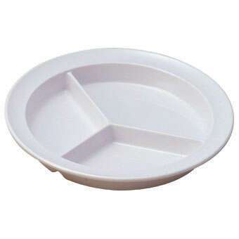 Yanco NS-701W 8.75-Inch Nessico Melamine Deep Round White 3-Compartment Plate, 24/CS