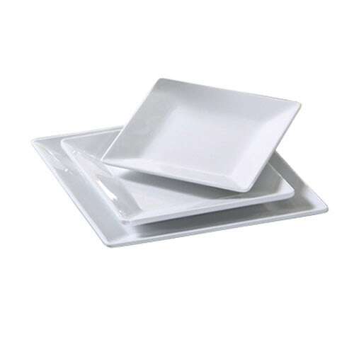 Yanco OK-107 7.25-Inch Osaka Melamine Square White Plate, 48/CS