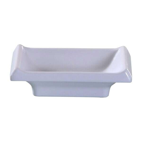 Yanco OK-4046 2.5 Oz 3.75x2.5-Inch Osaka Melamine Rectangular White Sauce Dish, 72/CS