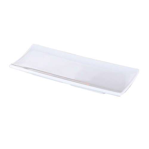 Yanco OK-7010 9.5x4-Inch Osaka Melamine Rectangular White Sushi Plate, 24/CS