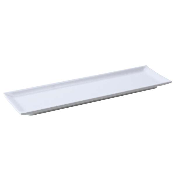 Yanco OK-7015 14.5x4.25-Inch Osaka Melamine Rectangular White Sushi Plate, DZ