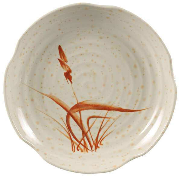 Yanco OR-1806 6-Inch Orchis Melamine Lotus Shape Gold Plate, 72/CS