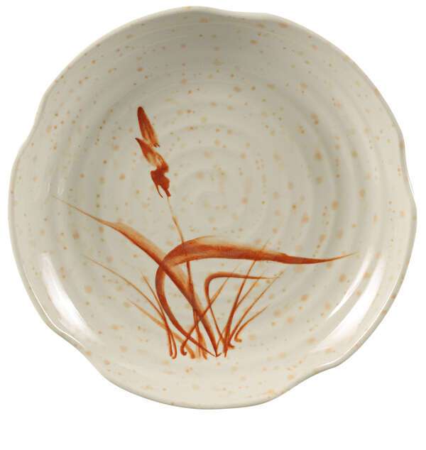 Yanco OR-1810 10.5-Inch Orchis Melamine Lotus Shape Gold Plate, 24/CS