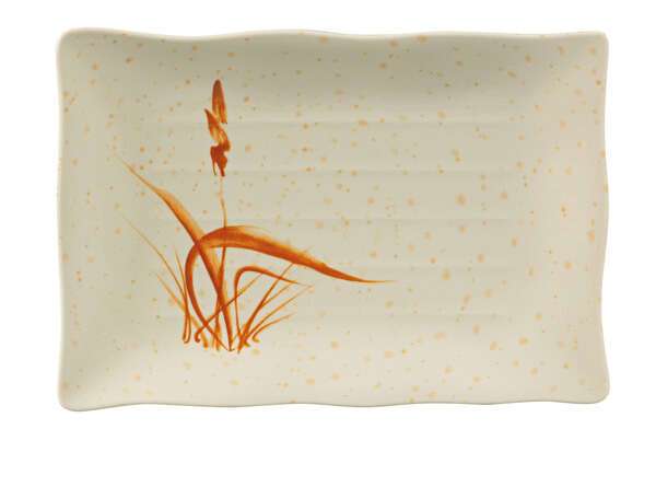 Yanco OR-2416 16x10.5-Inch Orchis Melamine Rectangular Gold Ripple, DZ