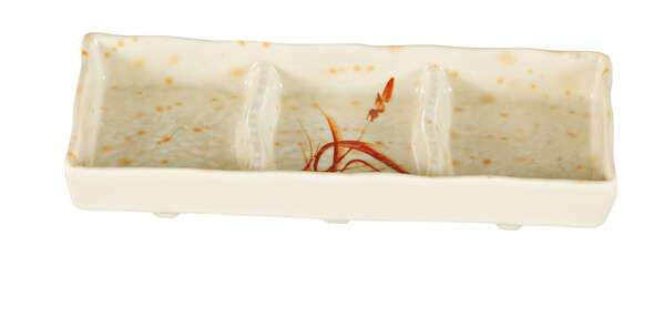 Yanco OR-4030 2.5 Oz 7.5x3-Inch Orchis Melamine Round Gold Triple Sauce Dish, 48/CS