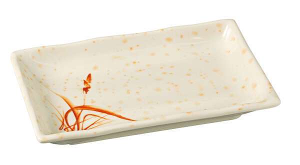 Yanco OR-4031 2 Oz 5.75x2.75-Inch Orchis Melamine Round Gold Two Divided Sauce Dish, 72/CS