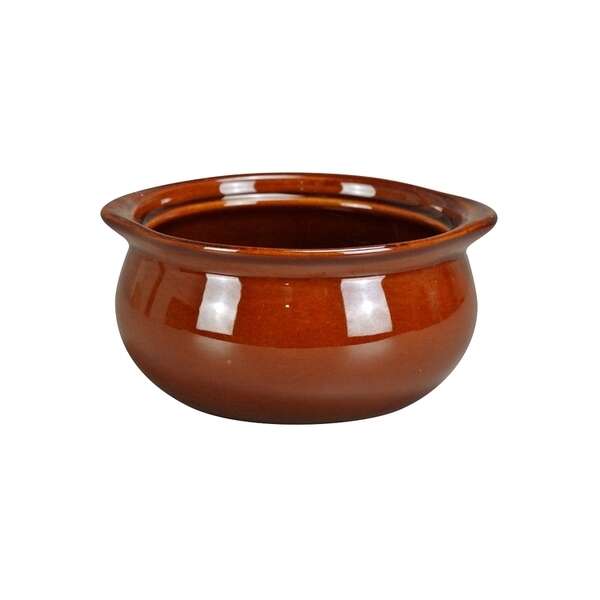 Yanco OS-12-B 12 Oz 4.25x2.25-Inch Porcelain Brown Onion Soup Crock, 24/CS
