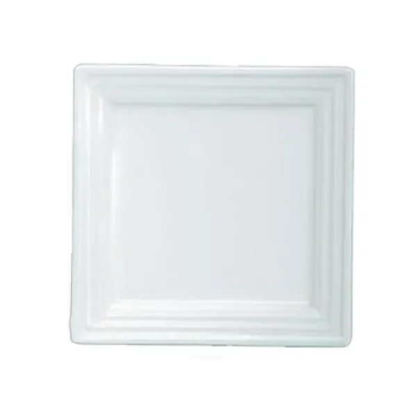 Yanco PL-110 10-Inch Pride Land Porcelain Square Bone White Plate, 24/CS