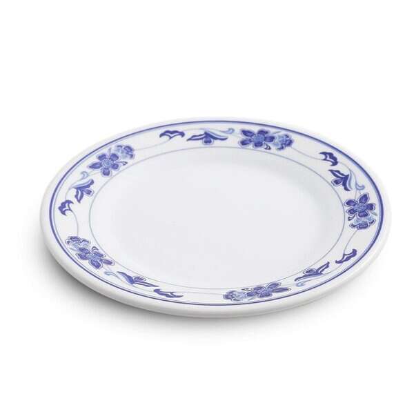 Yanco PO-1016 16-Inch Peony Melamine Round White Plate, DZ