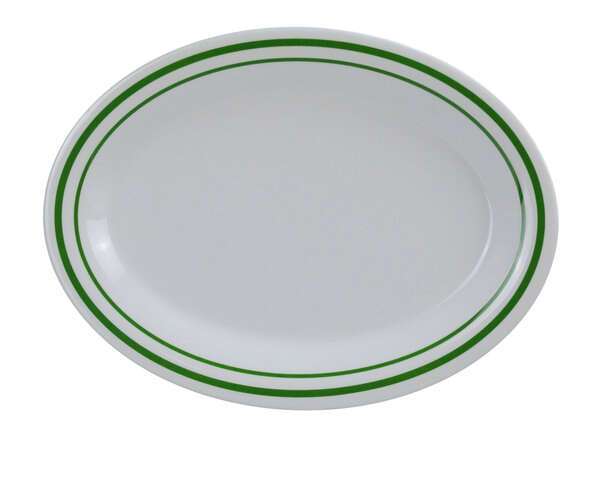 Yanco PT-212 12x9-Inch Pine Tree Melamine Oval White Platter, DZ