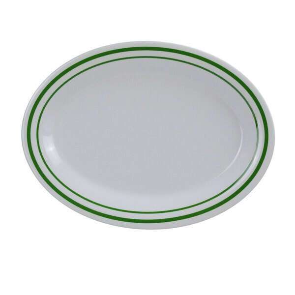 Yanco PT-216 16x12-Inch Pine Tree Melamine Oval White Platter, DZ